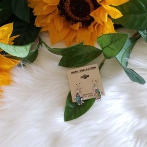 Silver/ Abalone Penguin Earring